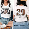 Custom Senior Football Mom Shirt, Personalized Team Spirit Tee With Kids Name and Number, Two Sided