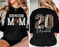 Custom Senior Football Mom Shirt, Personalized Team Spirit Tee With Kids Name and Number, Two Sided