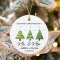 Our First Christmas as Mr and Mrs Ornament, First Christmas Married Ceramic Ornament, Personalized Couple Ornament, Just Married Gift 2025