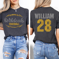 Custom Football Mascot Shirt, Personalized Team Spirit Tee, Football Mom Shirt, Two Sided