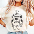 Football Player Silhouette Shirt, Custom Name and Number Shirt, Personalized Sports Tee