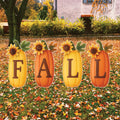 FALL Pumpkin Yard Signs, Outdoor Thanksgiving Lawn Decoration, Autumn Garden Stakes with Sunflower Accents, Porch Fall Decor Cutouts