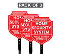 3 Pack Protected by Home Security System Yard Sign with 16