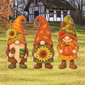 Fall Gnome Yard Signs, Thanksgiving Garden Gnome Cutouts, Autumn Pumpkin Sunflower Decor for Outdoor Lawn, Porch, and Harvest Party