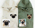 Custom Pet Face Embroidered Hoodie, Personalized Dog Cat Sweatshirt, Pet Portrait Shirt, Pet Memorial Long Sleeve Shirt, Pet Lover Gift
