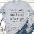 Cozy Season Fall Long Sleeve Shirt, Cute Autumn Crewneck Tee, Cozy Fall Graphic Shirt