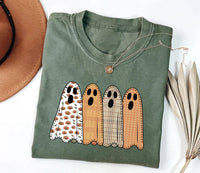 Preppy Floral Ghost Shirt, Fall Ghost Tee