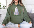 Cute Ghost in Wildflowers Hoodie