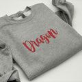 Custom Embroidered Team Name Sweatshirt, School Mascot Hoodie, Personalized Mascot Shirt, Custom Spirit Wear Long Sleeve Shirt