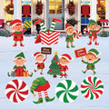 Merry Christmas Yard Sign, Red Holiday Lawn Plaque with Stakes, Outdoor Waterproof Garden Patio Walkway Xmas Front Yard Decorations