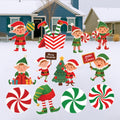 Merry Christmas Yard Sign, Red Holiday Lawn Plaque with Stakes, Outdoor Waterproof Garden Patio Walkway Xmas Front Yard Decorations