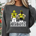 Cheer Football Sweatshirt, Football and Cheer Mom Shirt, Custom Football Player and Cheerleader Sweatshirt