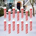 Candy Cane Christmas Yard Signs, Peppermint Lawn Decorations with Stakes, Outdoor Holiday Garden Pathway Patio Winter Xmas Décor