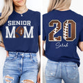 Custom Senior Football Mom Shirt, Personalized Team Spirit Tee With Kids Name and Number, Two Sided