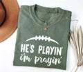 He’s Playin I’m Prayin Shirt, High School Football Shirt, Football Mom Tee, Game Day Football Mom Shirt