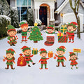Christmas Elf Yard Signs, Cute Outdoor Lawn Decorations with Stakes, Holiday Elf Garden Pathway Patio Christmas Party Winter Xmas Décor