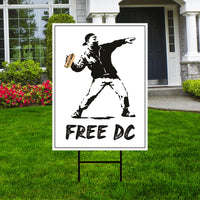 Free DC Protest Yard Sign - Resist Hate Lawn Sign, Anti-Trump Sign, No Kings, Resist Racism, Resist Fascism Yard Sign with Metal H-Stake