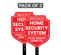 2 Pack Protected by Home Security System Yard Sign with 16