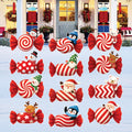 Christmas Candy Yard Signs, Santa Reindeer Penguin Bear Lawn Decorations with Stakes, Waterproof Outdoor Holiday Garden Patio Xmas Décor