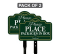 2 Pack Package Deliveries Yard Sign with 16