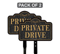 2 Pack Private Drive Yard Sign with 16