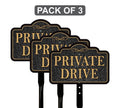 3 Pack Private Drive Yard Sign with 16