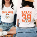 Custom Football Team Shirt, Personalized Jersey Name & Number Shirt, Ghost Mascot Sports Tee, Front Back