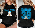 Custom Football Team Shirt, Personalized Jersey Name & Number Shirt, Ghost Mascot Sports Tee, Front Back