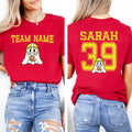 Custom Football Team Shirt, Personalized Jersey Name & Number Shirt, Ghost Mascot Sports Tee, Front Back