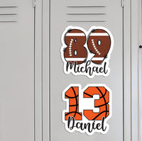 Personalized Football Basketball Soccer Softball Baseball Number Locker Magnet, Custom Jersey Number School Magnet, Team Player Magnet Sign