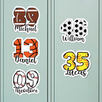 Personalized Football Basketball Soccer Softball Baseball Number Locker Magnet, Custom Jersey Number School Magnet, Team Player Magnet Sign