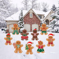 Christmas Gingerbread Man Yard Signs with Metal Stakes, Holiday Lawn Decorations, Outdoor Patio Garden Walkway Xmas Party Décor
