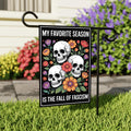 Fall of Fascism Garden Flag, Political Halloween Skull Yard Flag, Anti-Fascist Floral Decor, Spooky Fall Statement Outdoor Protest Flag