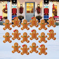 Gingerbread People Yard Sign, Outdoor Christmas Lawn Decoration with Stakes, Cute Holiday Garden Pathway Xmas Yard Decor for Winter Display