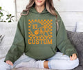 Custom Checkered Football Name and Number Hoodie, Custom Football Shirt, Personalized Football Player Hoodie