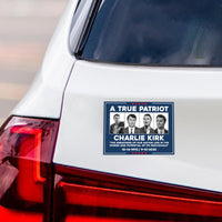 Justice for Charlie Political Protest Magnet, A True Patriot Charlie Kirk Magnet, 6" x 4.5"