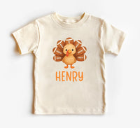 Football Custom Name Toddler Shirt, Personalized Turkey Kids Shirt, Thanksgiving Kids Tee