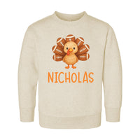 Football Custom Name Toddler Shirt, Personalized Turkey Kids Shirt, Thanksgiving Kids Tee