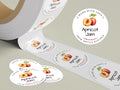 Personalized Apricot Jam Roll Labels, Custom Apricot Jam Product Stickers, Business Apricot Jam Labels for Jars, Canning, Lid Stickers