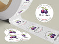 Personalized Plum Jam Roll Labels, Custom Plum Jam Product Stickers, Business Plum Jam Labels for Jars, Plum Jam Canning, Lid Stickers