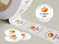 Personalized Pumpkin Jam Roll Labels, Custom Pumpkin Jam Product Stickers, Business Pumpkin Jam Labels for Jars, Canning, Lid Stickers