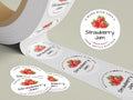 Personalized Strawberry Jam Roll Labels, Custom Strawberry Jam Product Stickers, Business Labels for Jars, Jam Canning, Lid Stickers