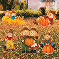 Scarecrow Yard Signs, Fall Harvest Thanksgiving Lawn Decorations with Stakes, Outdoor Autumn Pumpkin Garden Patio Pathway Décor