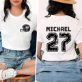 Custom Team Name and Number Football Shirt, Personalized Football Jersey Shirt, Custom Football Tee, School Varsity Team Tee, Front Back