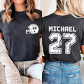 Custom Team Name and Number Football Shirt, Personalized Football Jersey Shirt, Custom Football Tee, School Varsity Team Tee, Front Back