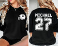 Custom Team Name and Number Football Shirt, Personalized Football Jersey Shirt, Custom Football Tee, School Varsity Team Tee, Front Back