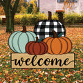 Fall Pumpkin Welcome Yard Sign, Rustic Farmhouse Lawn Decoration with Stakes, Autumn Harvest Outdoor Thanksgiving Porch Garden Décor