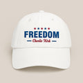 Charlie Kirk Freedom Embroidered Hat, Stand With Charlie Kirk Cap, Justice for Charlie Kirk, Freedom Advocate Hat, Conservative Activist Hat