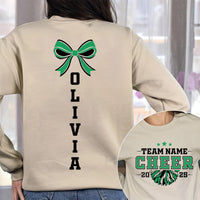 Personalized Cheer Team Name Shirt, Custom Cheerleader Gift Shirt, Cheer Mom with Name Tee, Front Back