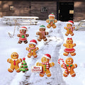 Christmas Gingerbread Man Yard Signs, Outdoor Lawn Decorations with Stakes, Holiday Garden Patio Pathway Xmas House Party Décor
